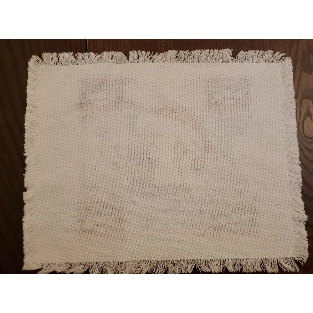 Vintage Kay‎ Dee Christmas Cow Placemats Set of 8 Fringe Farmhouse 80s